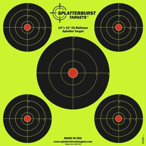 12"x 12" (5) Bullseye Splatter Target (Case of 900) - Image 2