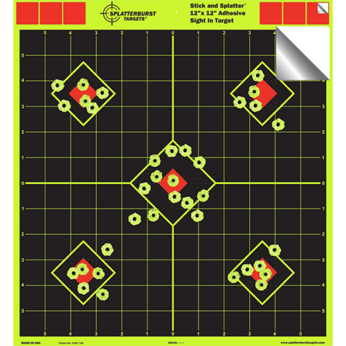 12” x 12” Stick & Splatter Sight In Adhesive Target (Case of 900)