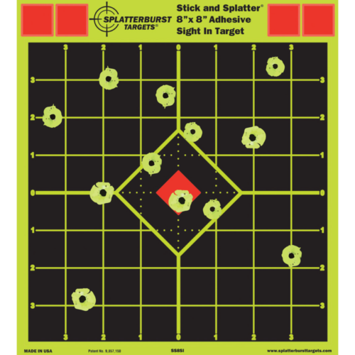 8” x 8” Stick & Splatter Sight In Adhesive Target (Case of 1200)